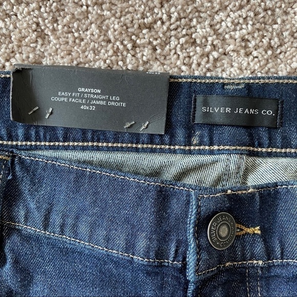 NEW Silver Jeans Grayson Easy Fit Straight Leg Men's Sz 40X32 Dark wash - Picture 7 of 12
